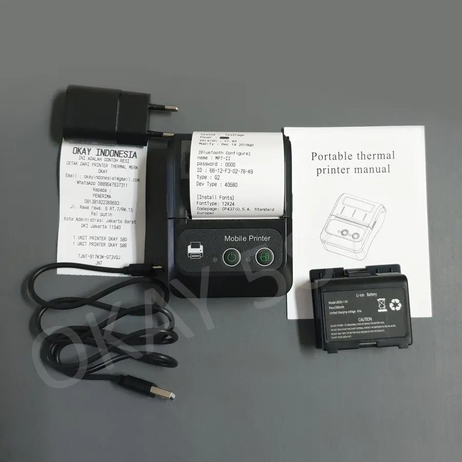 DIGIT DT 58B beserta baterai, kabel, dan buku manual